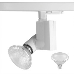 Motorised Remote Control Three Circuit Track and Glass LED Lamp E27 240V 8W White