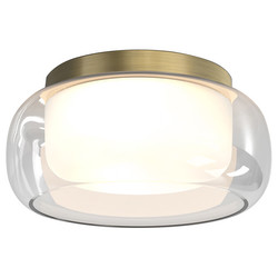 Aquina 360 Flush Ceiling Light 2 x 12W Matt Brushed Brass
