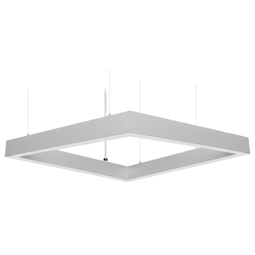 Inter Plus Suspended Square Triac Dimmable LED Light Profile Pendant System 2260mx2260m Anodised Aluminium 192W 3000K Warm White