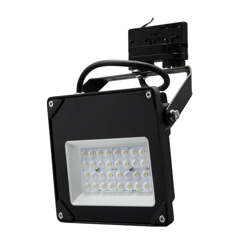 LED Black High Brightness Three Circuit Track Floodlight 240V 20W 3000K Warm White