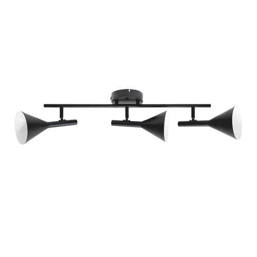 Kelvis 3-Spot Flush Mount Ceiling Light 3x12W Black