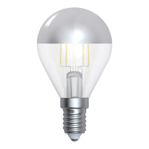 LED Golfball Filament Light Bulb Silver Cap SES/E14 350lm Dimmable 3.5W 2700K Warm White