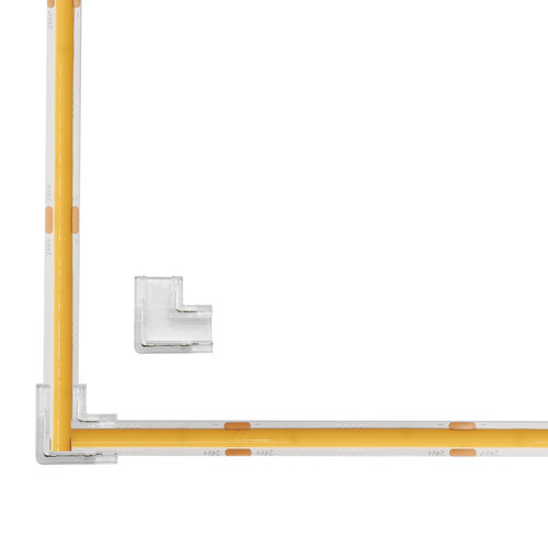 2-Pin 8mm COB LED Tape L-Shape Connector Clear