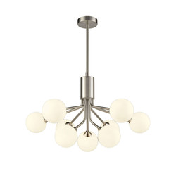 Cosmic 9 Pendant Light FL2469-9-378 Satin Nickel Opal Glass 45W