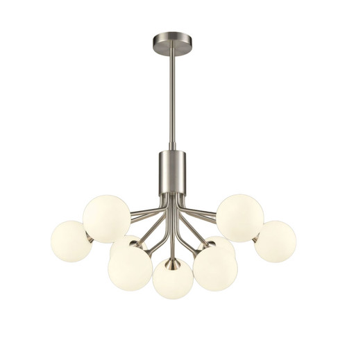 Cosmic 9 Pendant Light FL2469-9-378 Satin Nickel Opal Glass 45W