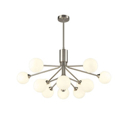 Cosmic 12 Pendant Light FL2469-12-378 Satin Nickel Opal Glass 60W