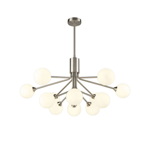 Cosmic 12 Pendant Light FL2469-12-378 Satin Nickel Opal Glass 60W
