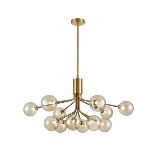 Cosmic 12 Pendant Light FL2470-12-377 Antique Gold Amber Glass 60W