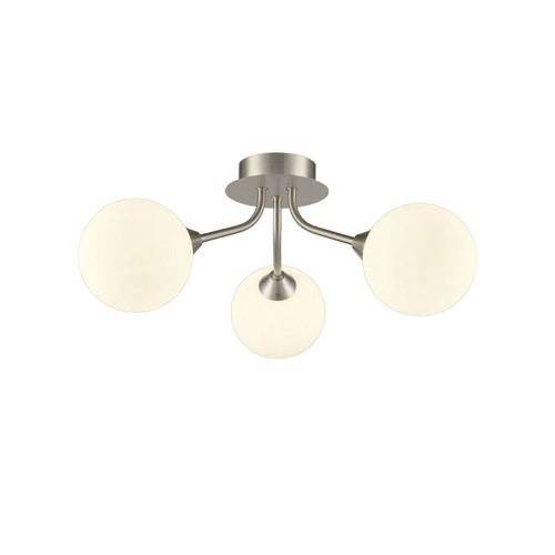 Cosmic 3 Ceiling Light FL2469-3-378 Satin Nickel Opal Glass 15W
