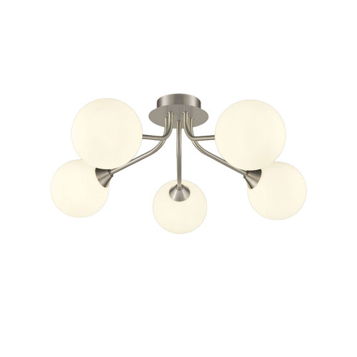 Cosmic 5 Ceiling Light FL2469-5-378 Satin Nickel Opal Glass 25W