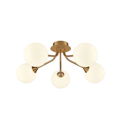 Cosmic 5 Ceiling Light FL2470-5-378 Antique Gold Opal Glass 25W