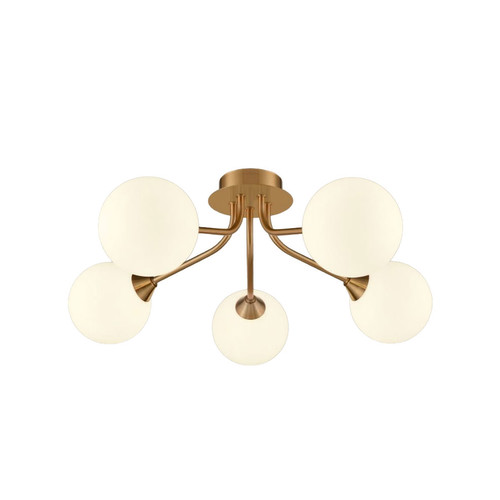 Cosmic 5 Ceiling Light FL2470-5-378 Antique Gold Opal Glass 25W