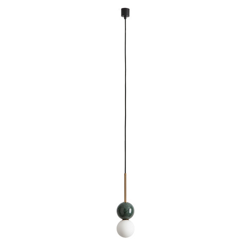 Aromas Dalt Pendant Ceiling Light Aged Gold/Green Marble 5W