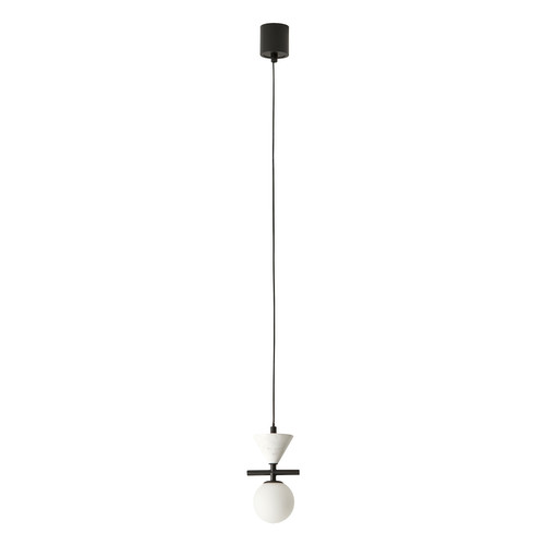 Aromas Oneta Pendant Ceiling Light Matt Black/White Marble