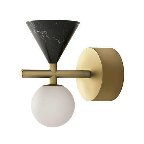 Aromas Oneta Wall Light Aged Gold/Black Marble 5W