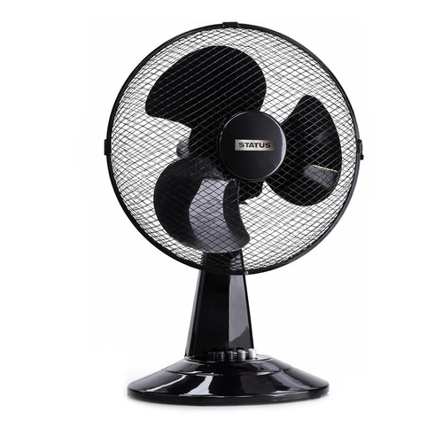 Oscillating Portable Desk Fan with 3 Speeds 12" (30cm) Gloss Black