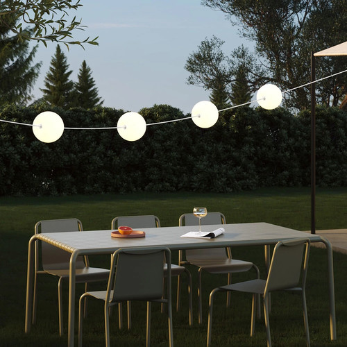 4-Light Outdoor String Light IP67 4.7m with UK Plug 4x2W 2500K Warm White | White