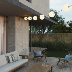 6-Light Outdoor String Light IP67 7.2m with UK Plug 6x2W 2500K Warm White | Olive Green