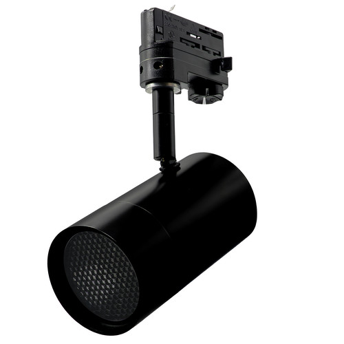 Tube Dimmable Honeycomb LED Track Light 3 Circuit 12W 20° Beam Angle Black 2700K Warm White