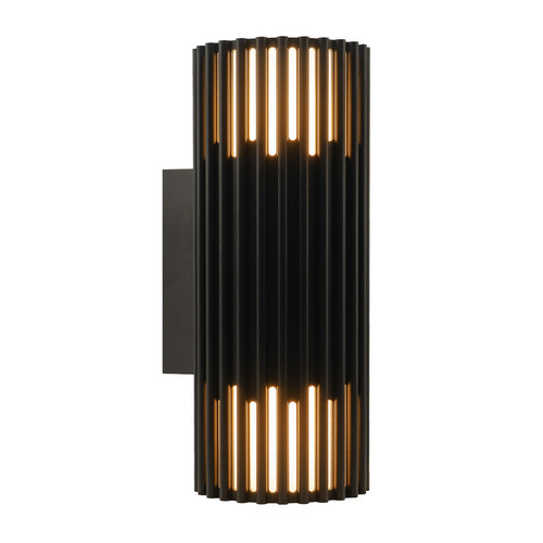 Endura Coastal Double Outdoor Garden Wall Light IP65 2x12W Matt Black