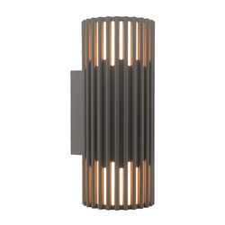 Endura Seaside Double Outdoor Garden Wall Light IP65 2x12W Rock Gey