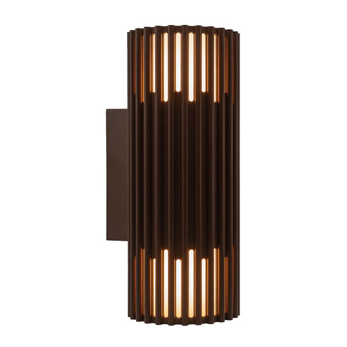 Endura Seaside Double Outdoor Garden Wall Light IP65 2x12W Brown