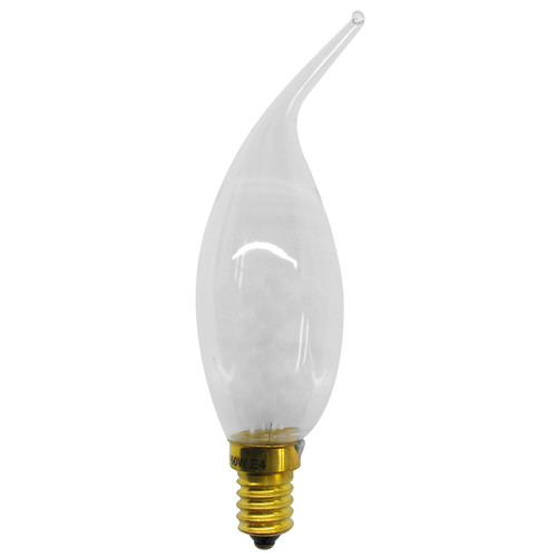 Bent-tip large glass candle Frosted 60W / E14 (SES)