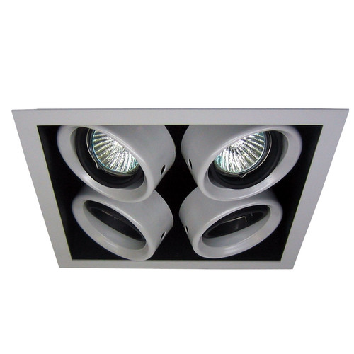 Quadruple Downlighter (Square) 12V 4 x 50W Silver