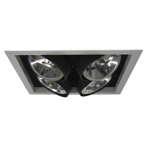 Quadruple Bar Lamp Downlighter (Square) 12V 4 x 75W Silver
