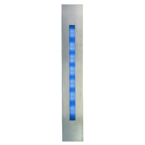 Recessed Retangle 10V Stainless Steel / Frosted Glass Blue