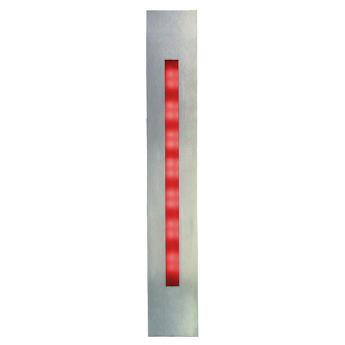 Recessed Retangle 10V Stainless Steel / Frosted Glass Red