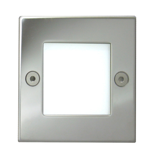 Super Square Low Level Recessed Wall Light  24V Polished Chrome / Frosted Glass 3500K Neutral White