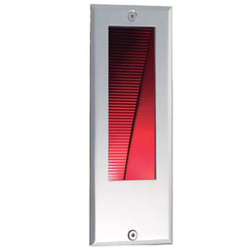 Wall Rectangle 24V Stainless Steel / Clear Glass Red