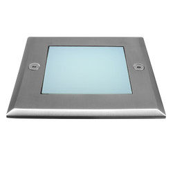 LED Recessed Uplight Square  240V Polished Stainless Steel Blue