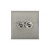 Horizon Square Dolly Switch 2 gang 20 amp 2 way Satin Stainless Steel