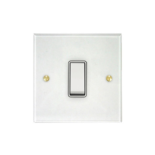Prism Rocker Switch 1 gang rocker switch 20 amp intermediate Clear Perspex