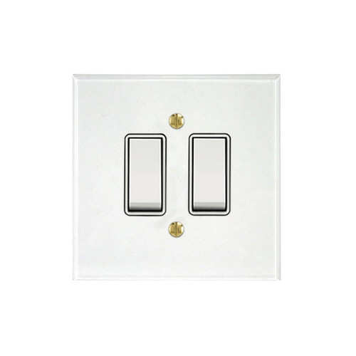 Prism Rocker Switch 2 gang rocker switch 20 amp 2 way Clear Perspex