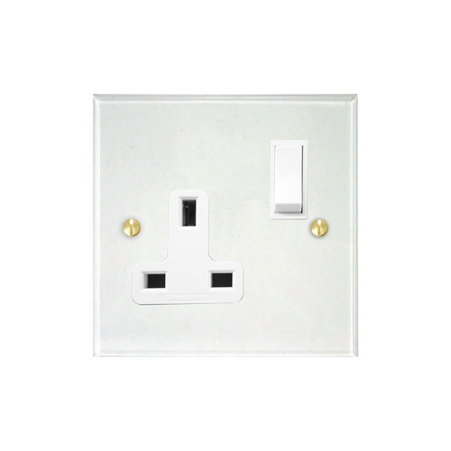 Prism Wall Socket 1 gang 13 amp switch socket outlet Clear Perspex