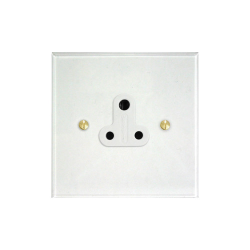 Prism Light Socket 1 gang 5 amp unswitched socket outlet Clear Perspex