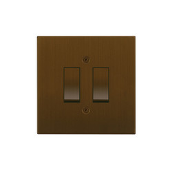 Horizon Square Rocker Switch 2 gang 20 amp Antique Bronze