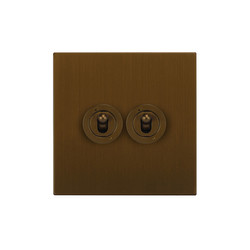 Horizon Square Dolly Switch 2 gang 20 amp 2 way Antique Bronze