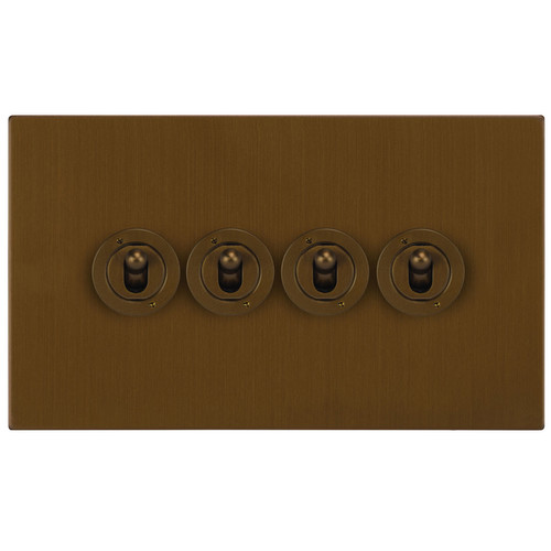 Horizon Square Dolly Switch 4 gang 20 amp 2 way Antique Bronze
