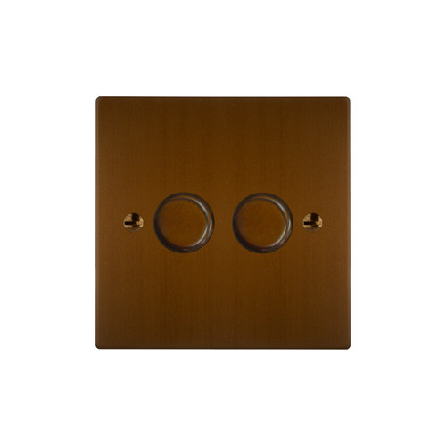 Horizon Square Dimmer Switch 2 gang 400 watt 2 way Antique Bronze