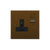 Horizon Square Switched Socket Outlet 1 gang 13 amp Antique Bronze