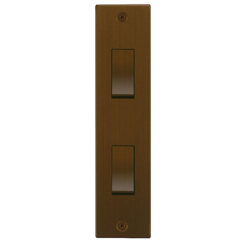Horizon Square Architrave Switch 2 gang rocker Antique Bronze