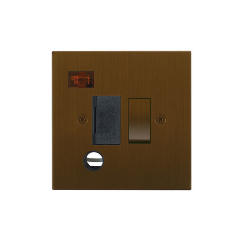 Horizon Square Fuse Spur 1 gang 13 amp switched flex outlet neon Antique Bronze