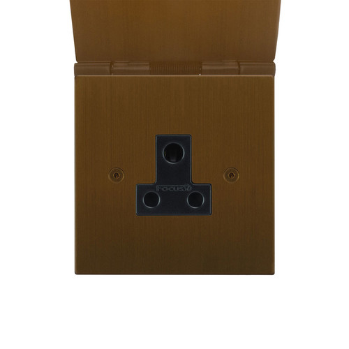 Horizon Square Floor Socket 1 gang 5 amp unswitched Antique Bronze