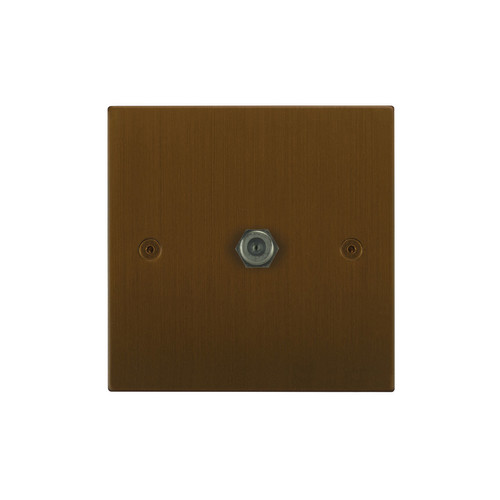 Horizon Square TV Socket 1 gang satellite Antique Bronze