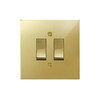Horizon Square Rocker Switch 2 gang 20 amp 2 way Polished Brass