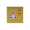 Horizon Square Switched Socket Outlet 1 gang 13 amp switch socket outlet Satin Brass